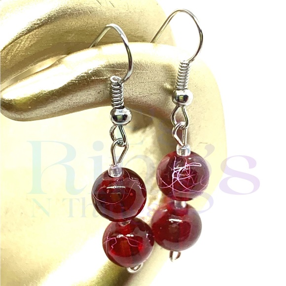 E’s Bead Central Jewelry - [Red Road] Stunning Glass Beaded Earrings